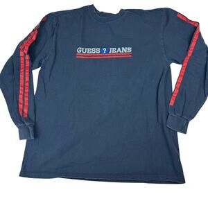 Vintage Guess Long Sleeve T-Shirt - Size Large - Made in USA